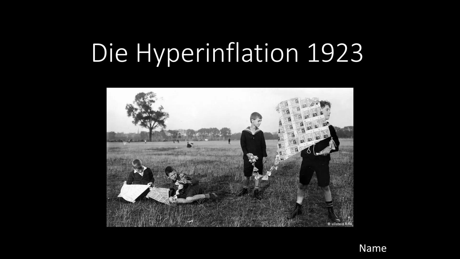 Die Hyperinflation 1923
ullstein bild
Name Inhaltsverzeichnis
Ursprung/Vorgeschichte der Hyperinflation 1923
Verlauf der Inflation
• Gewinne