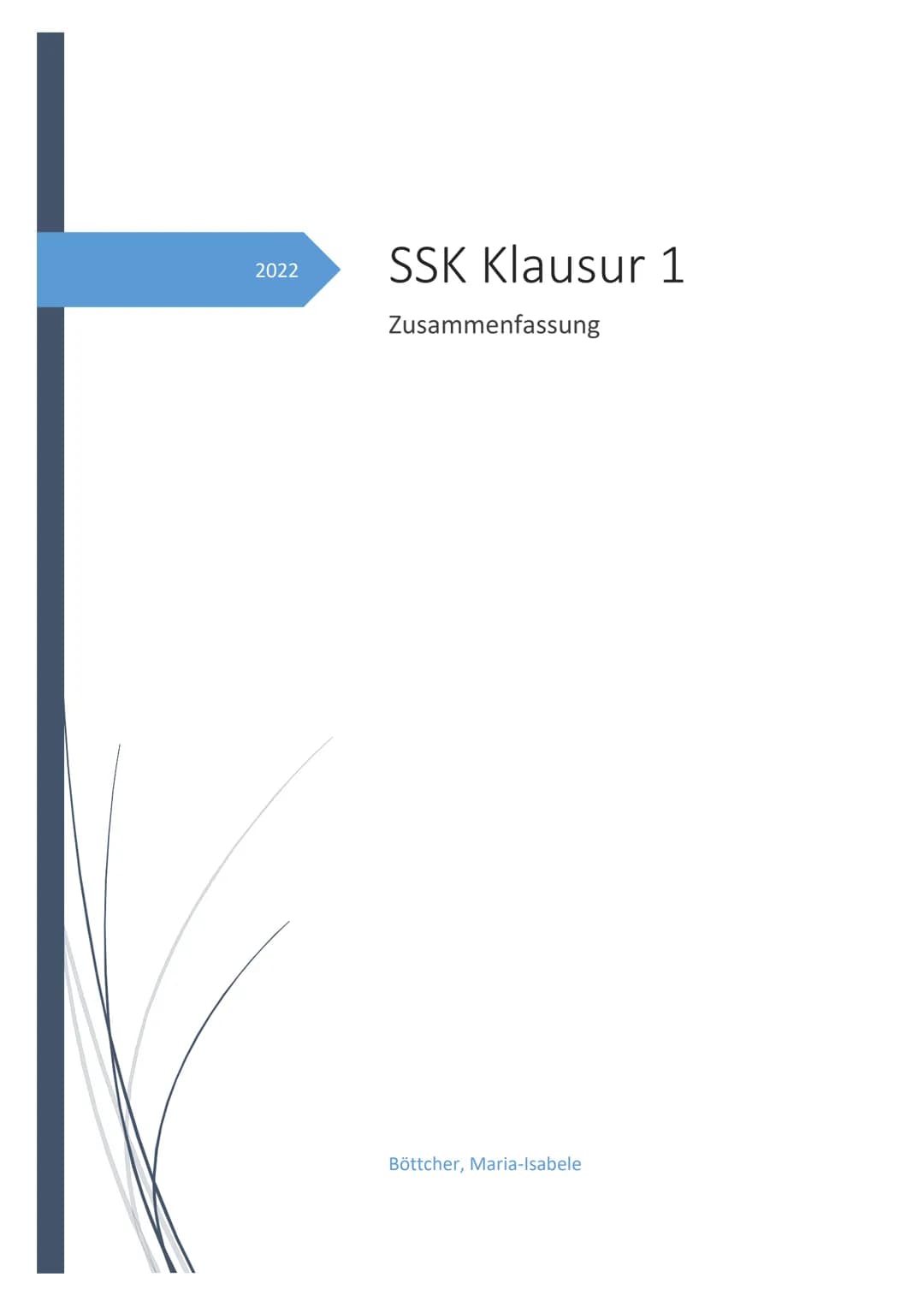 2022
SSK Klausur 1
Zusammenfassung
Böttcher, Maria-Isabele SSK
Inhalt
2. Inventur
1. Aufgaben der Buchführung.
1.1 Buchführung als Instrumen