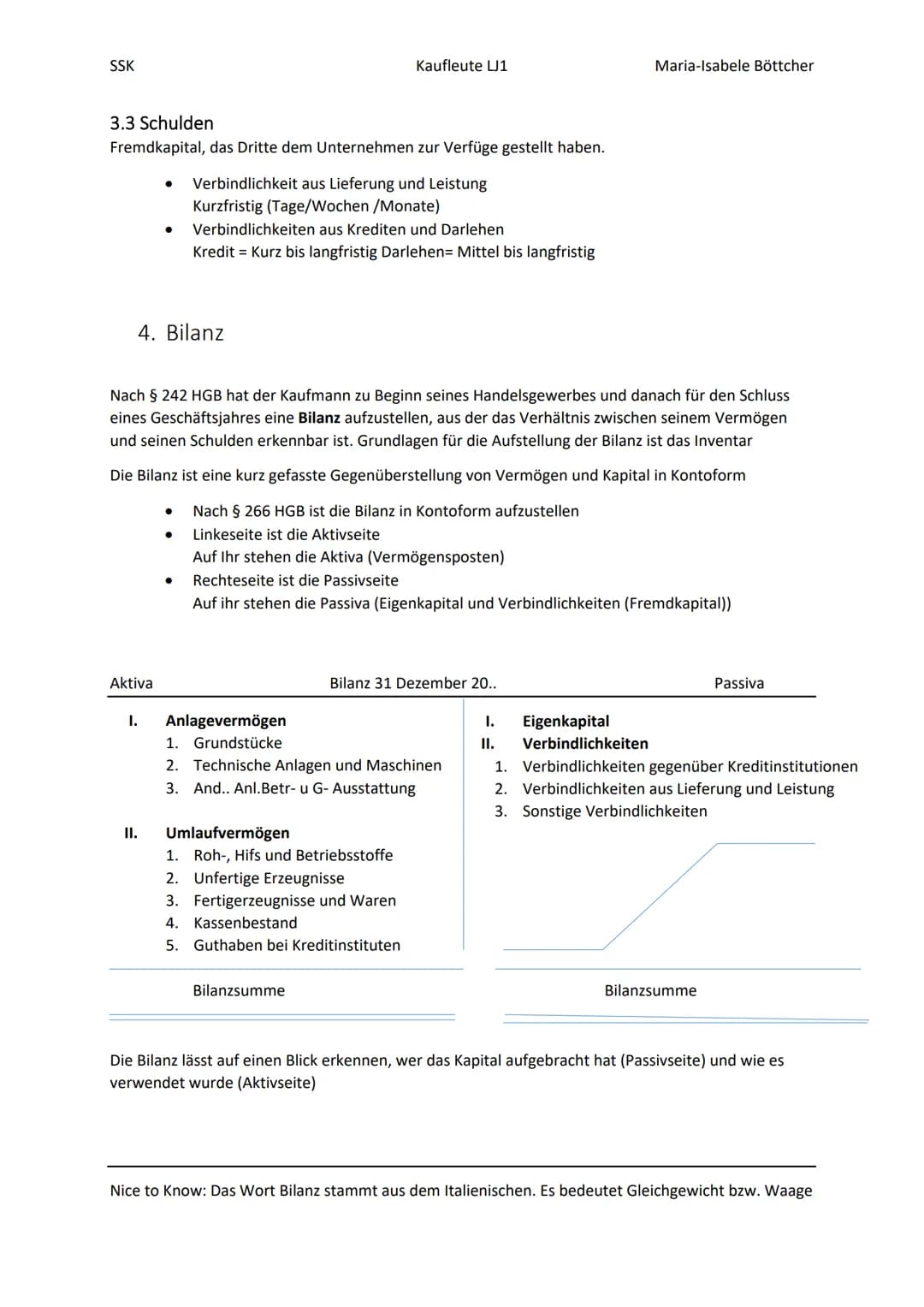 2022
SSK Klausur 1
Zusammenfassung
Böttcher, Maria-Isabele SSK
Inhalt
2. Inventur
1. Aufgaben der Buchführung.
1.1 Buchführung als Instrumen