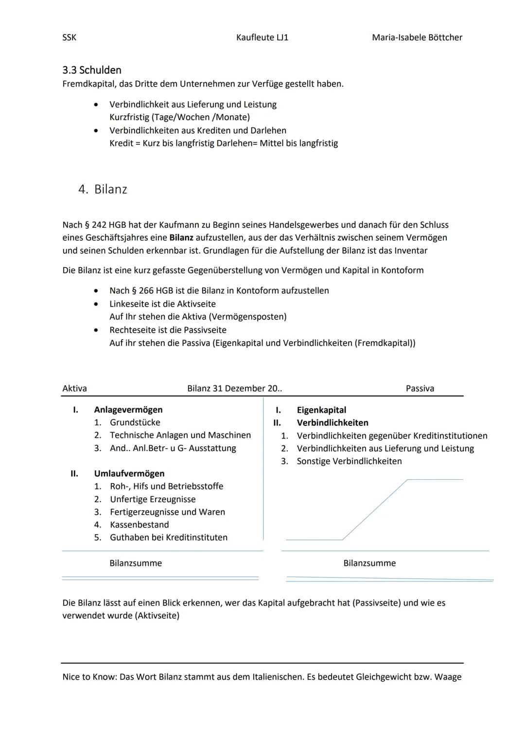 2022
SSK Klausur 1
Zusammenfassung
Böttcher, Maria-Isabele SSK
Inhalt
2. Inventur
1. Aufgaben der Buchführung.
1.1 Buchführung als Instrumen