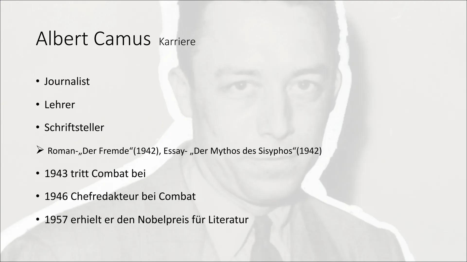 # Albert Camus

---

# Und die Ethik des Absurden

Finn und Marie # Inhaltsverzeichnis

*   Biografie von Albert Camus
    I. Leben
    II. 
