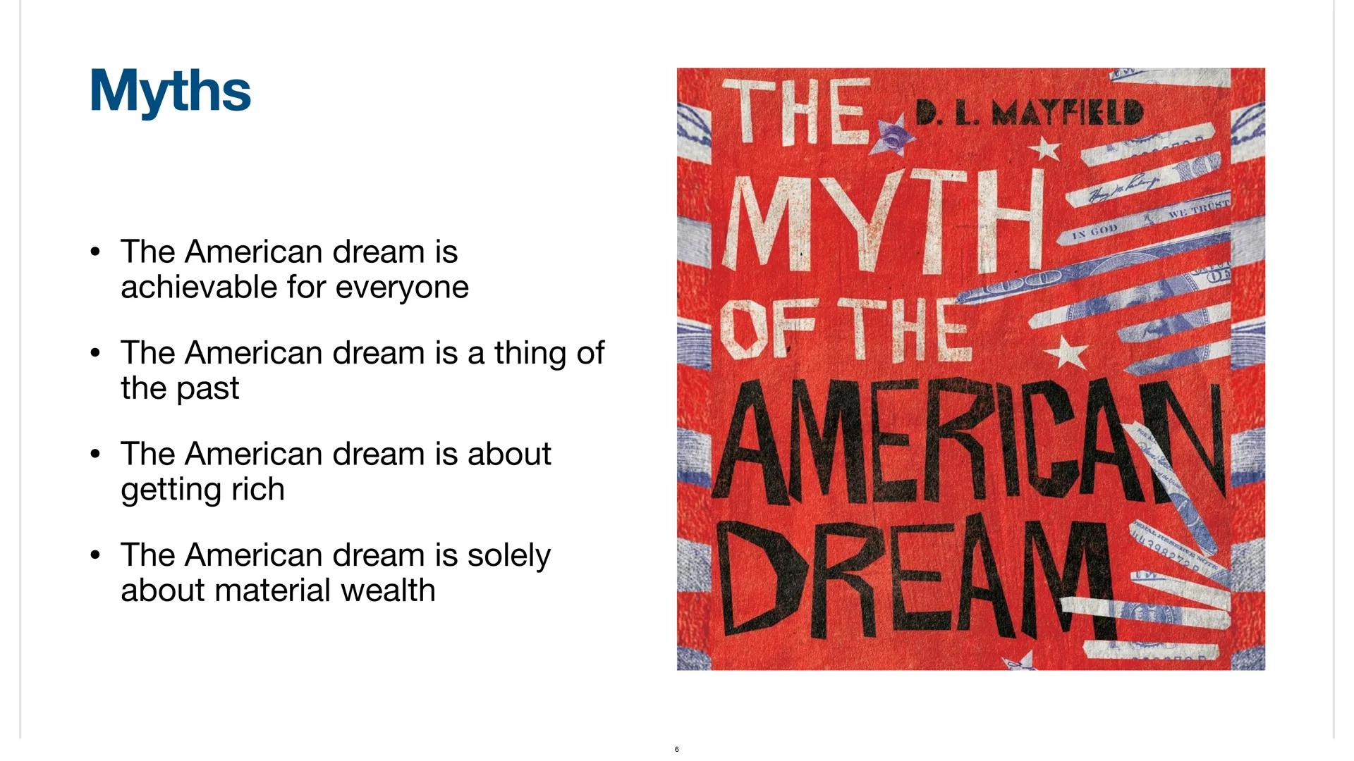# American Dream

By Ibrahim, Adem, Ayda # Biography

• Definition
• What does ist consist of
• History
• Myths
• Financial success
• Educat