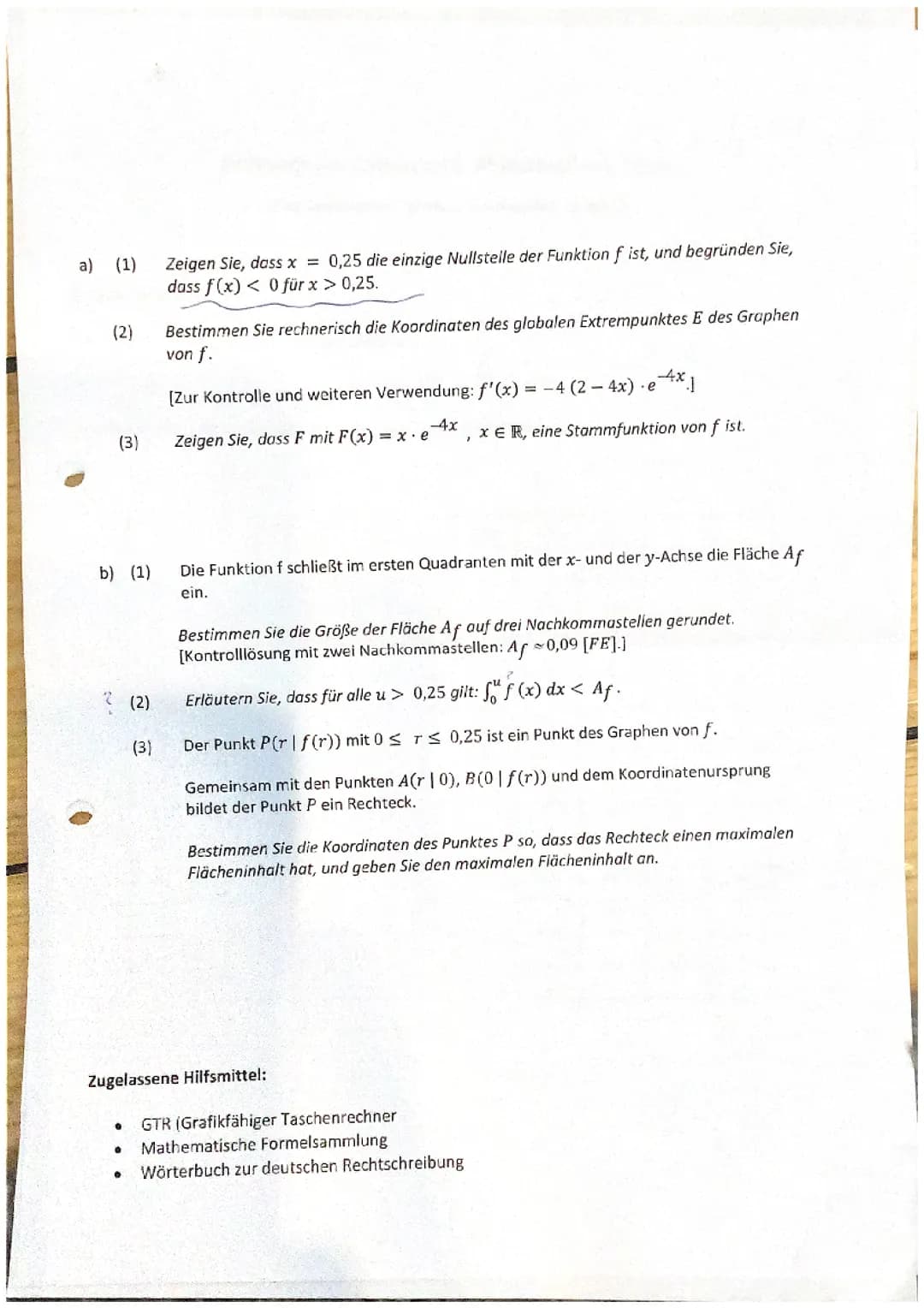 Mathe mündliche Prüfung Analysis