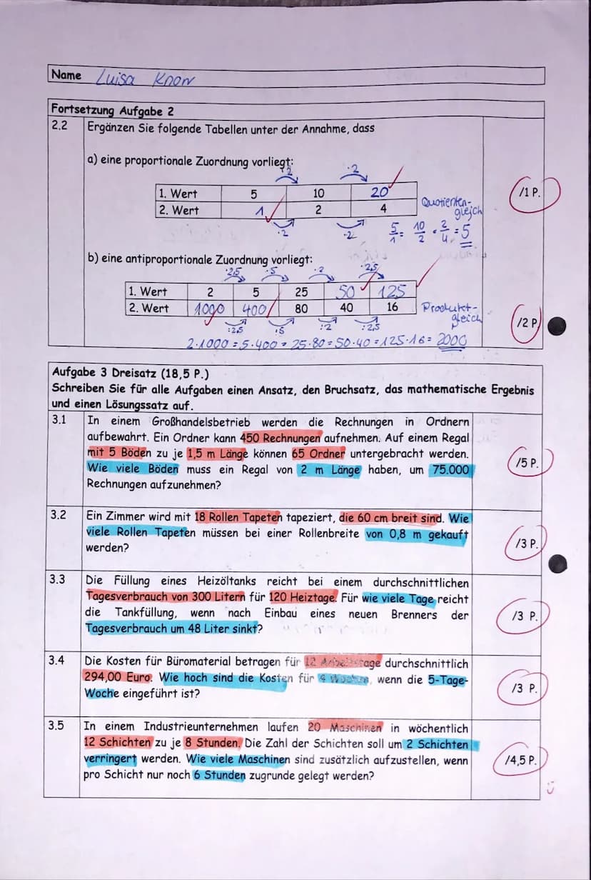 Name Luisa Know
2.
Aufgabe 1 Grundbegriffe (5 P.)
1.
Benennen Sie die Zahlen und Verbindungen folgender Aufgabe mit deren
mathematischem Beg