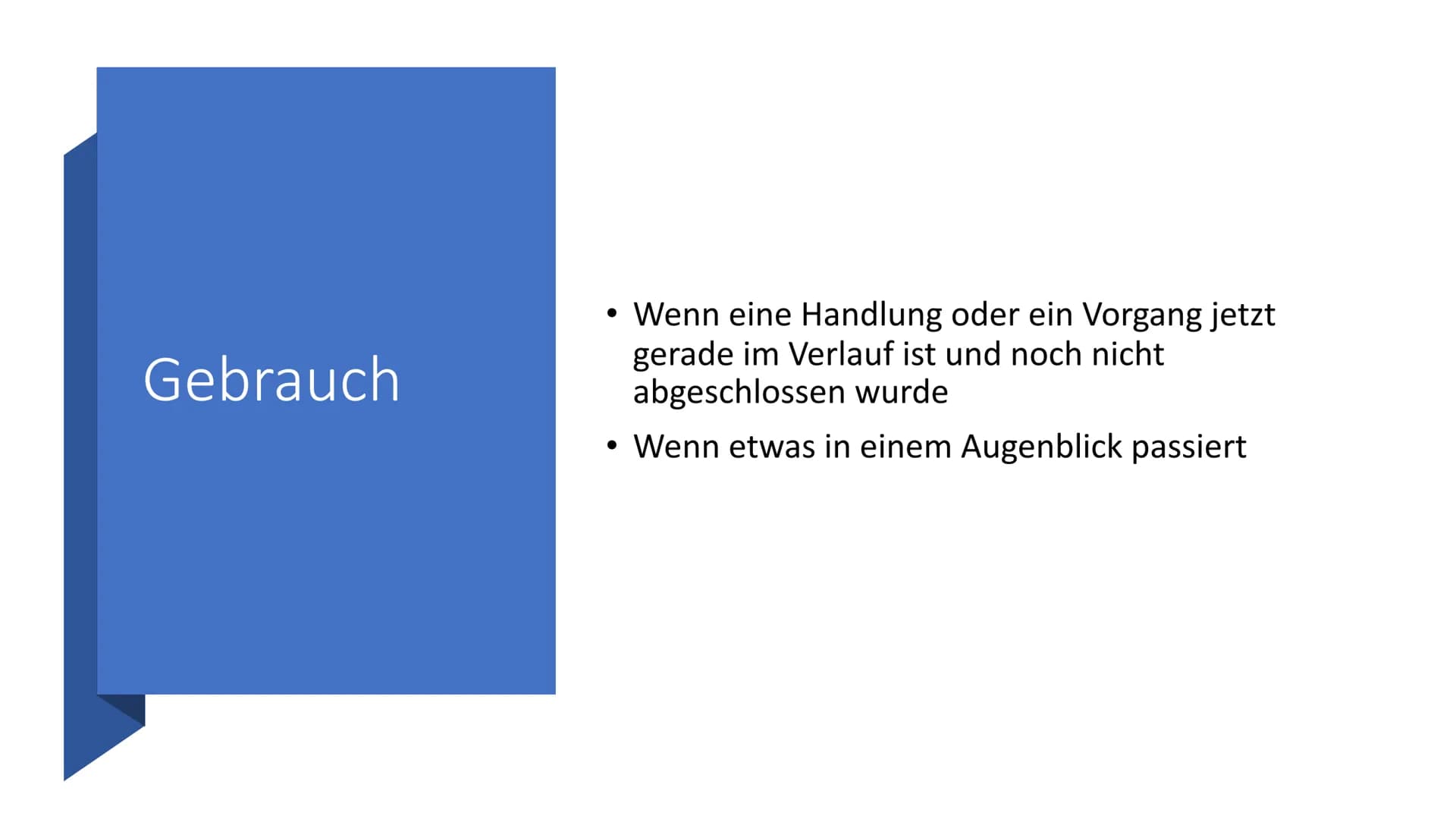 Present Progressive Inhalt
Bildung
• Bildung der -ing-Form
Beispiel
●
●
●
●
Die Verneinung
Die Fragestellung
Gebrauch
Quelle Bildung
Das Pre