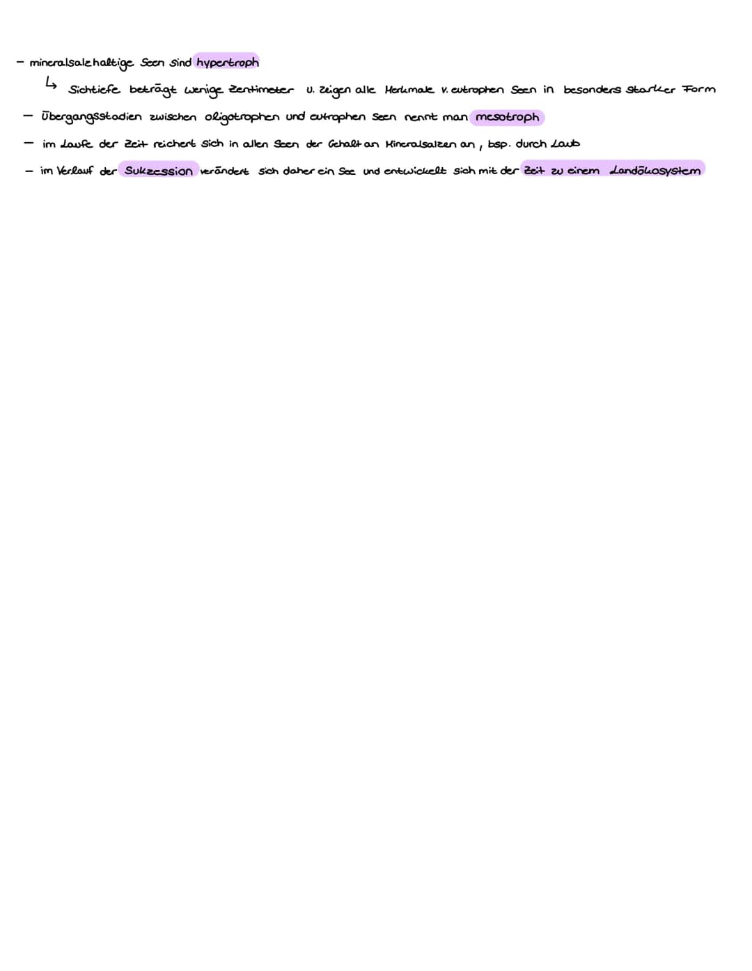 S. 258
oligotropher See :-Gebirgsseen haben oft klares Wasser und es ist arm an Nährstoffen und Mineralsalzen
eutropher See:
4
Okosystem See