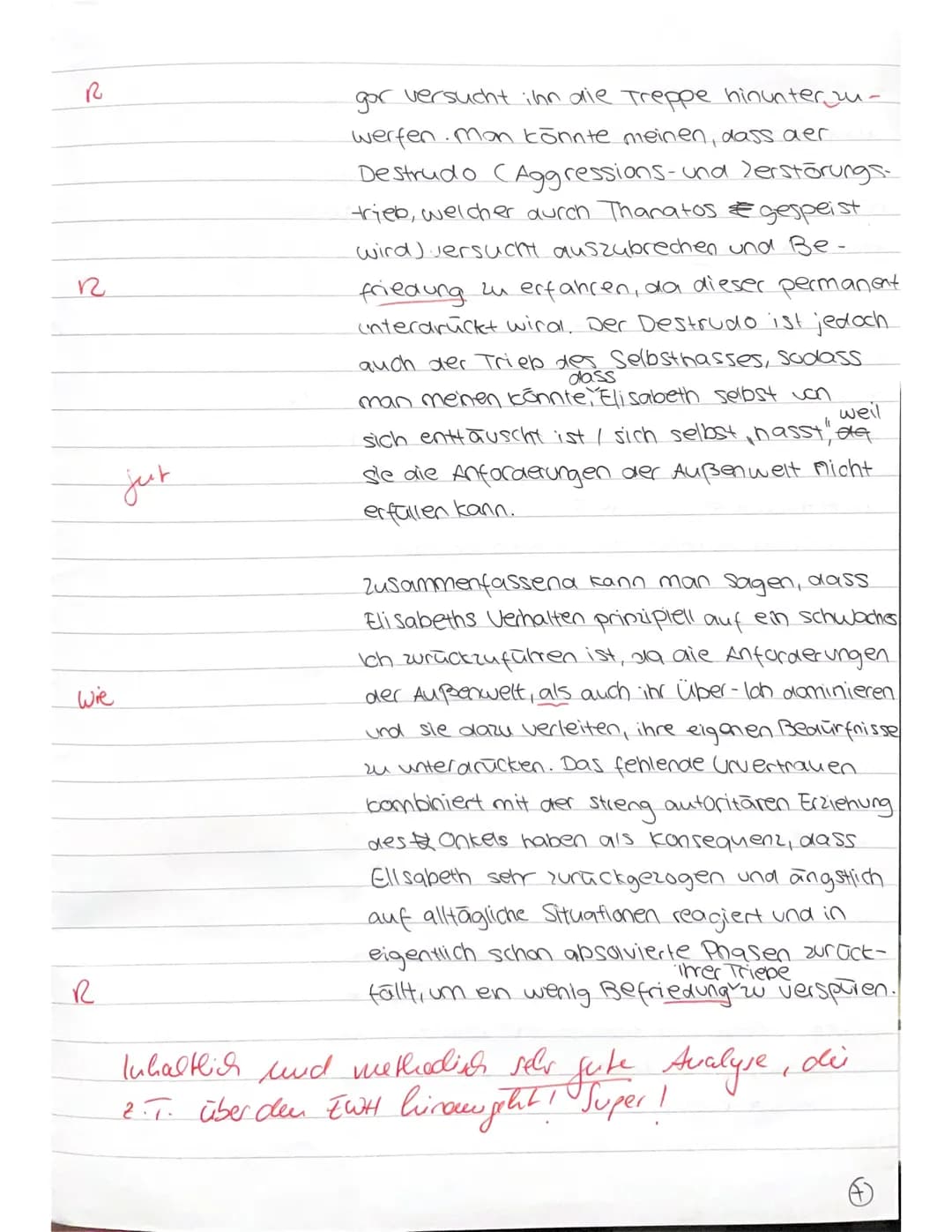 GK2 Pädagogik Q1 ( )
5
10
Aufgaben:
A. Fassen Sie die wesentlichen Stationen des Werdegangs Elisabeths strukturiert zusammen
und arbeiten Si
