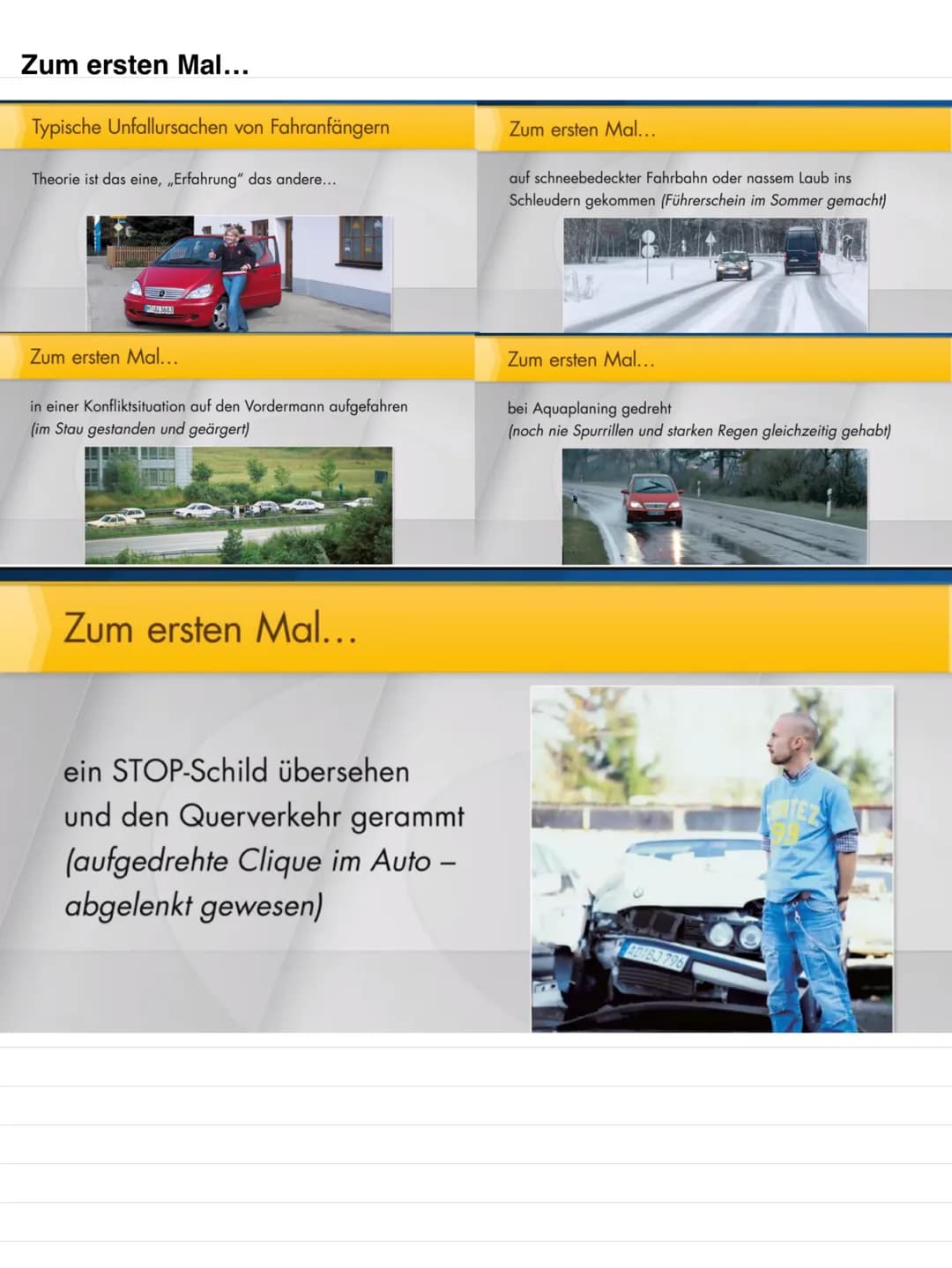 Thema 12
Lebenslanges Lernen/Folgen von Verstößen gegen Verkehrsvorstriften
Zahlen, Daten, Fakten
Alle 80 Sekunden
...ein Verunglückter Verk