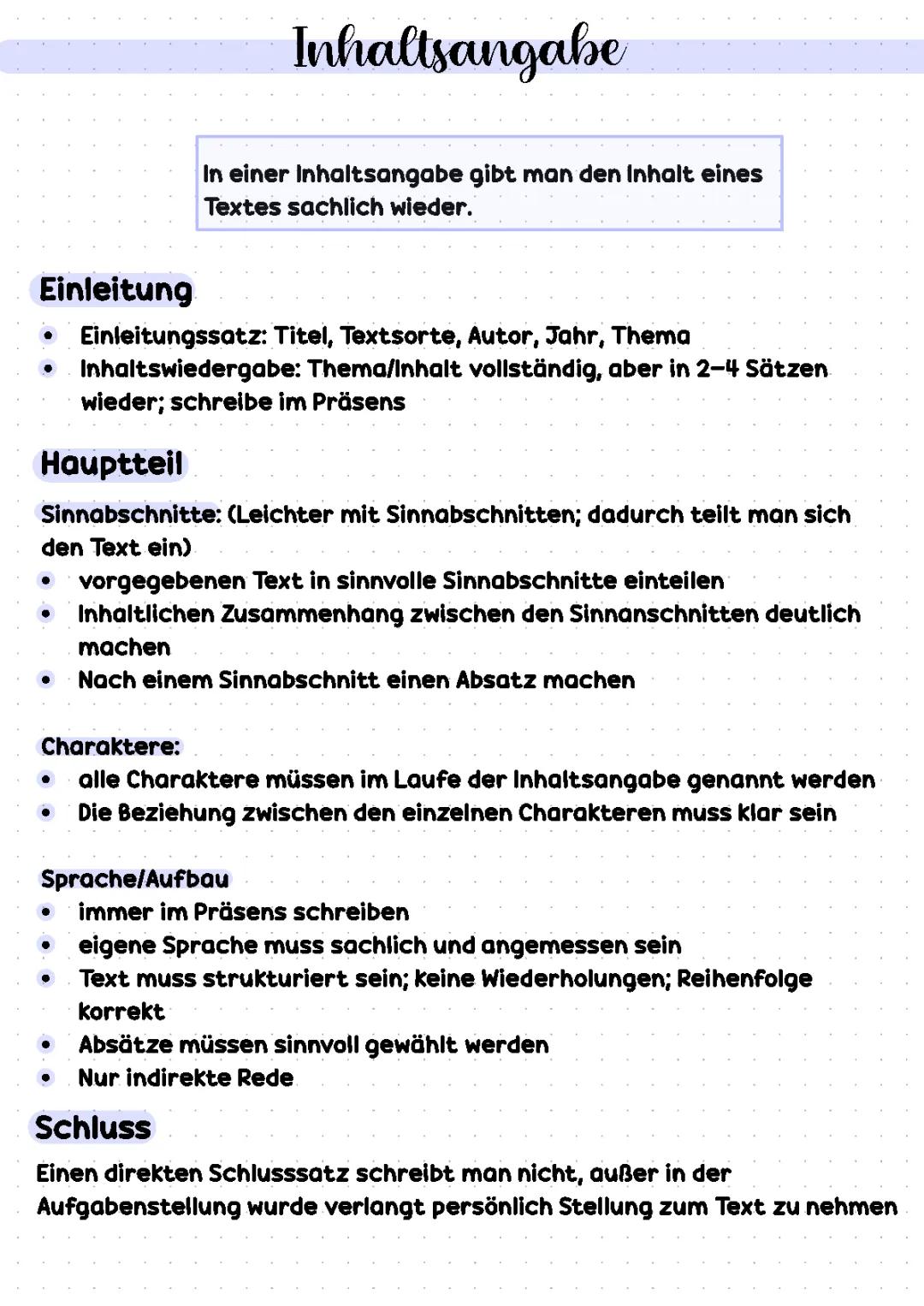 Inhaltsangabe schreiben: Beispiel, PDF, Übungen und mehr