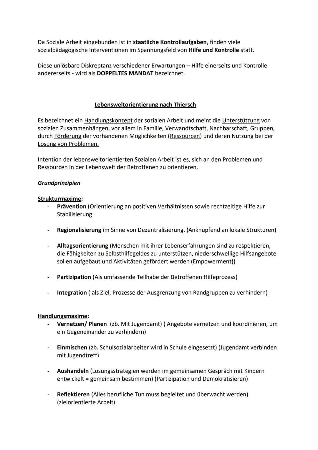 Aufgabe Sozialer Arbeit
Soziale Arbeit soll helfen, unterschiedliche Notsituationen individueller und sozialer Art zu
bewältigen und zu verh