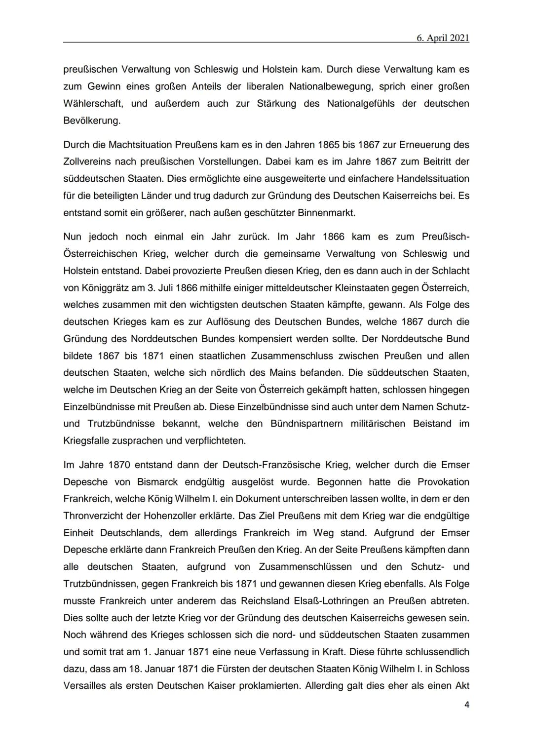 Die Reichsgründung im Jahre 1871
Ein Fortschritt oder doch ein Hindernis für die
Entwicklung Deutschlands? -
-
1. Klausur Geschichte
vorgele