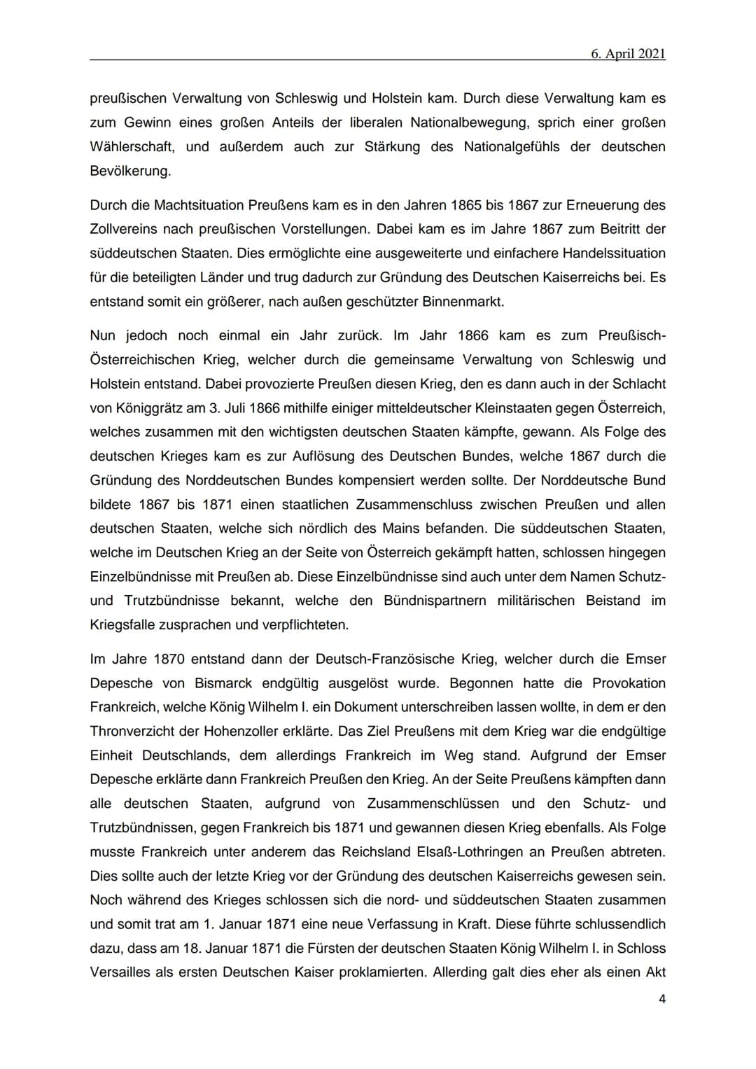 Die Reichsgründung im Jahre 1871
Ein Fortschritt oder doch ein Hindernis für die
Entwicklung Deutschlands? -
-
1. Klausur Geschichte
vorgele