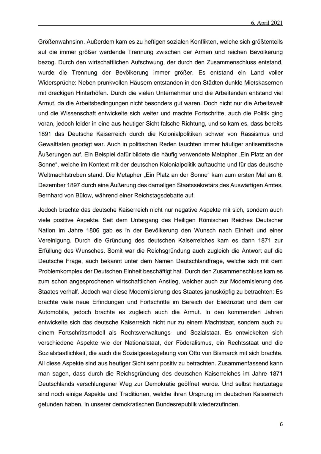 Die Reichsgründung im Jahre 1871
Ein Fortschritt oder doch ein Hindernis für die
Entwicklung Deutschlands? -
-
1. Klausur Geschichte
vorgele