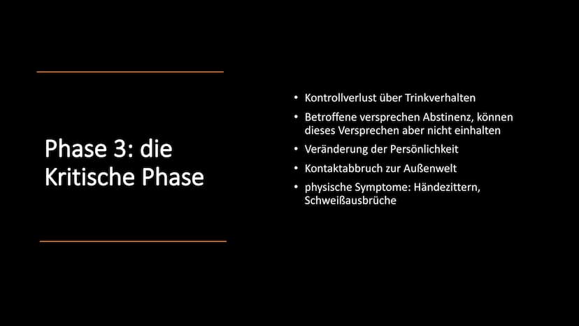 Alkoholsucht Gliederung
Ursachen
Ab wann gelte ich als abhängig?
• Entstehung der Sucht
●
• Das Belohnungssystem
Das 4-Phasen-Modell nach Je