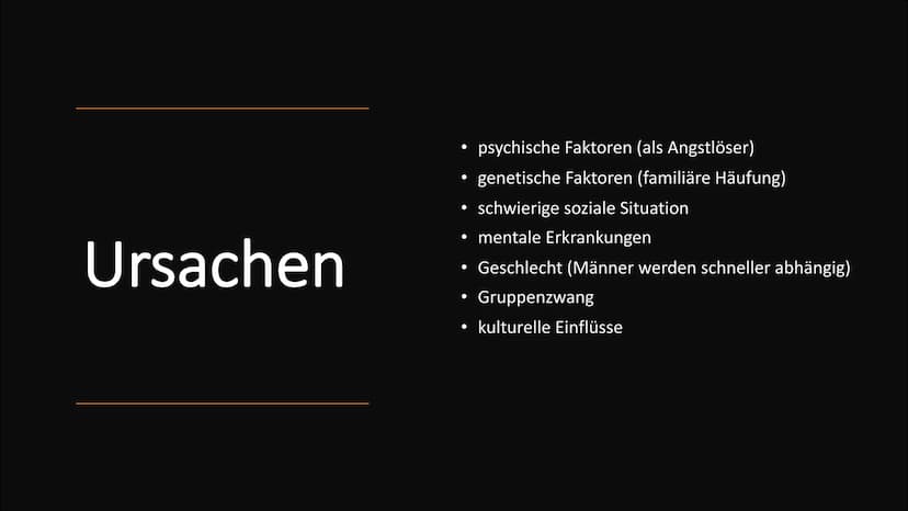 Alkoholsucht Gliederung
Ursachen
Ab wann gelte ich als abhängig?
• Entstehung der Sucht
●
• Das Belohnungssystem
Das 4-Phasen-Modell nach Je