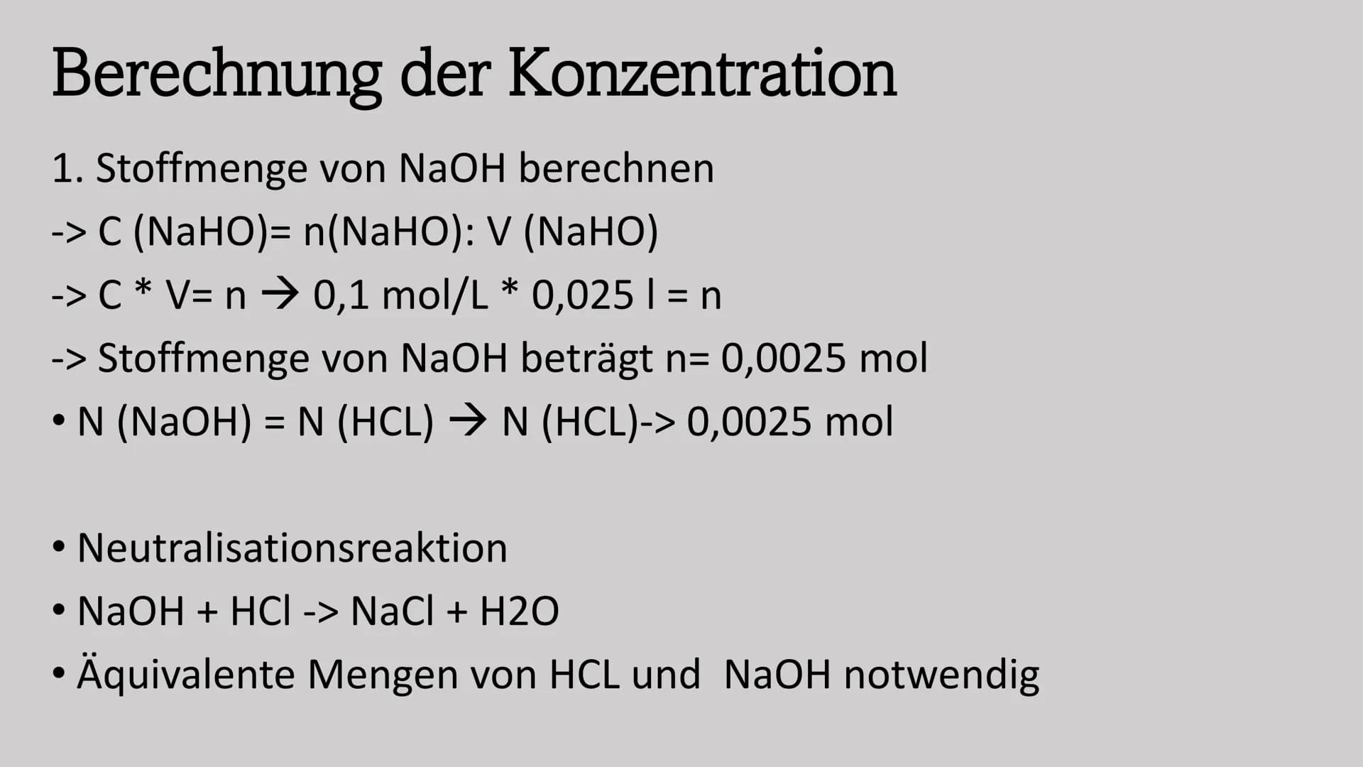 Bürettenhalter.
Bürette mit Lösung bekannter Konz.
in ml
Die Konzentration einer Säure
bestimmen mithilfe der Titration
Ein Referat von Jana