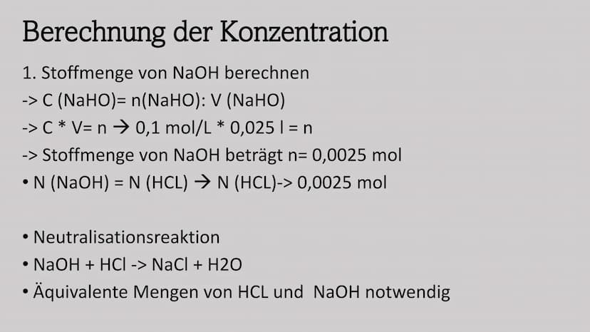 Bürettenhalter.
Bürette mit Lösung bekannter Konz.
in ml
Die Konzentration einer Säure
bestimmen mithilfe der Titration
Ein Referat von Jana