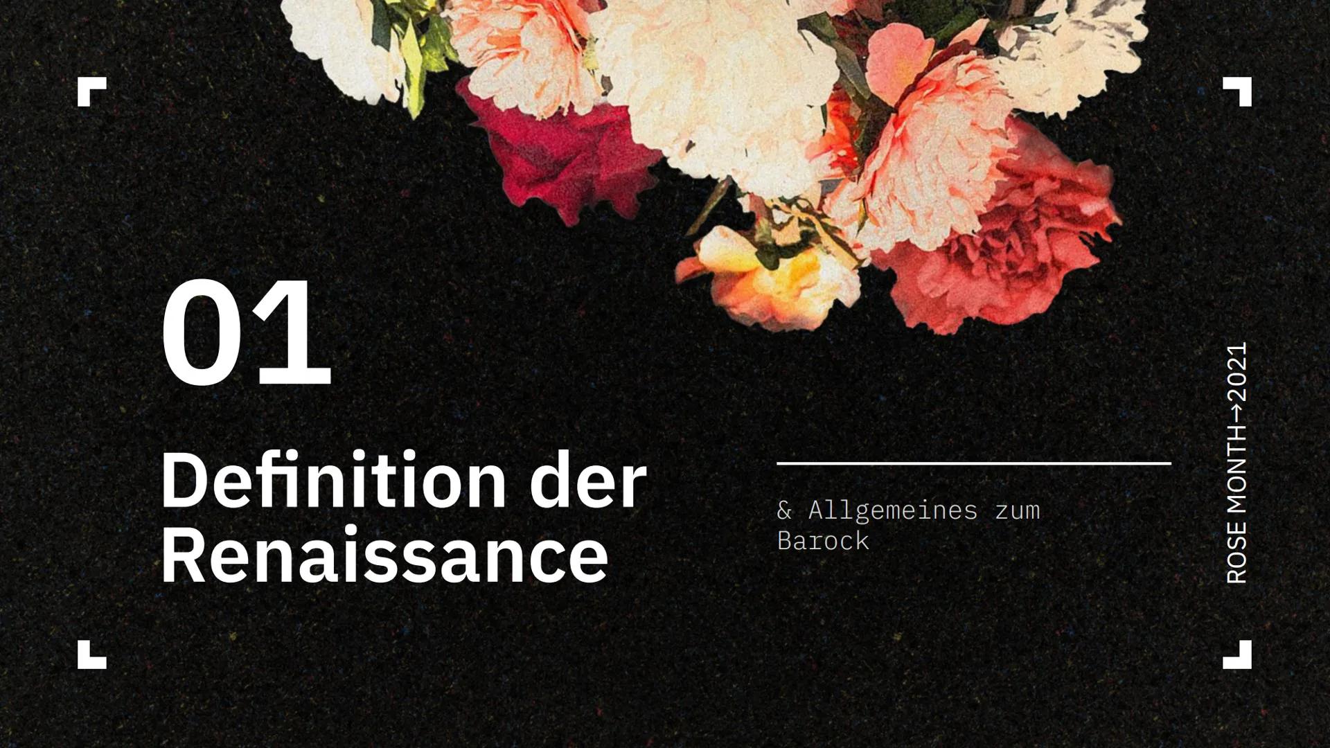 r
Barock
-Kunstepoche
Kunstpräsentation
Klasse 10e
1
Annemarie Stella Kerstin Hebert GLIEDERUNG
1. Definition der Renaissance
2. Kennzeichen