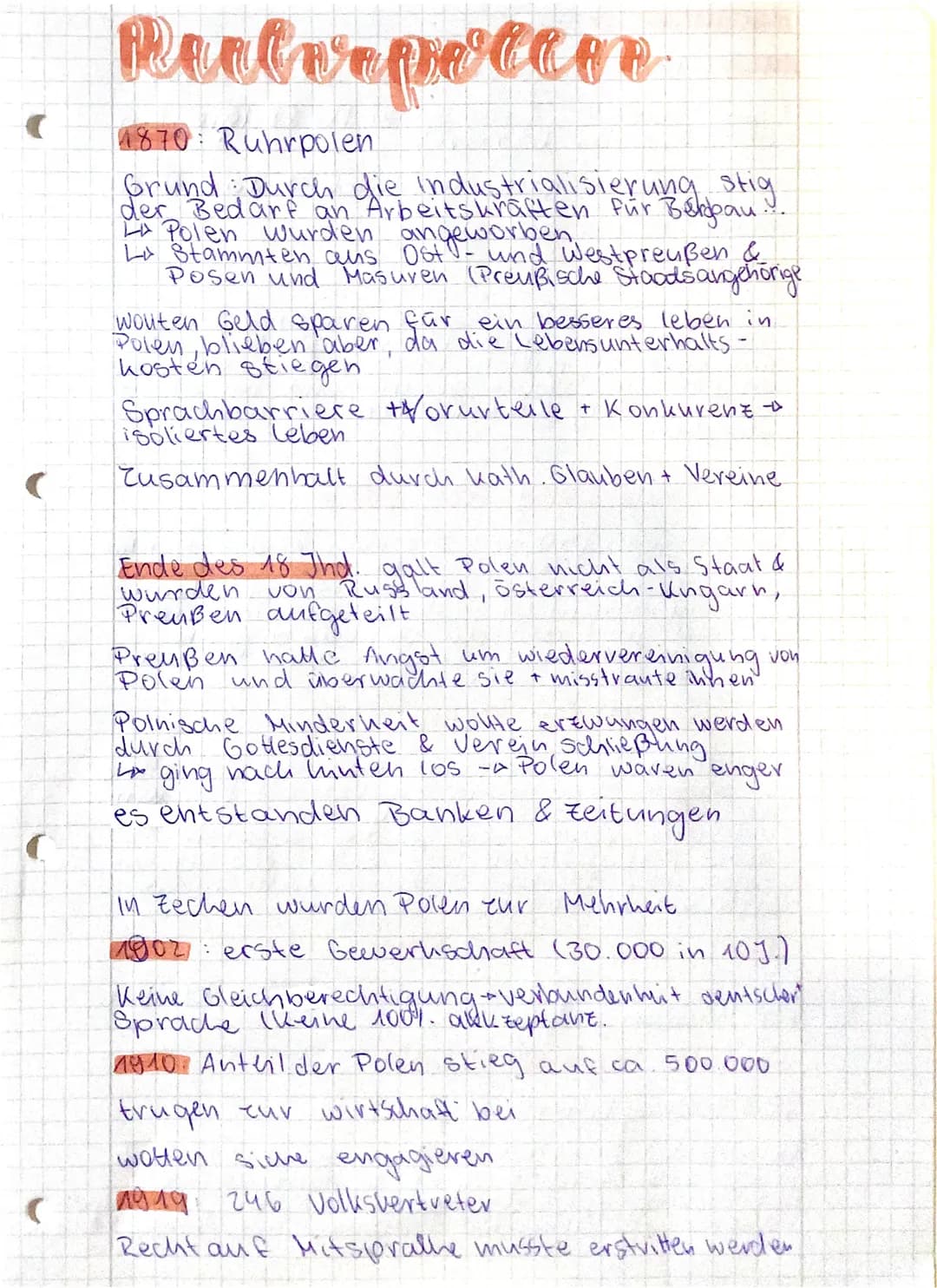 (
Rulvepoten
1870: Ruhrpolen
Grund: Durch die industrialisierung stig
der Bedarf an Arbeitskräften für Bergbau.
L Polen wurden angeworben
Lo