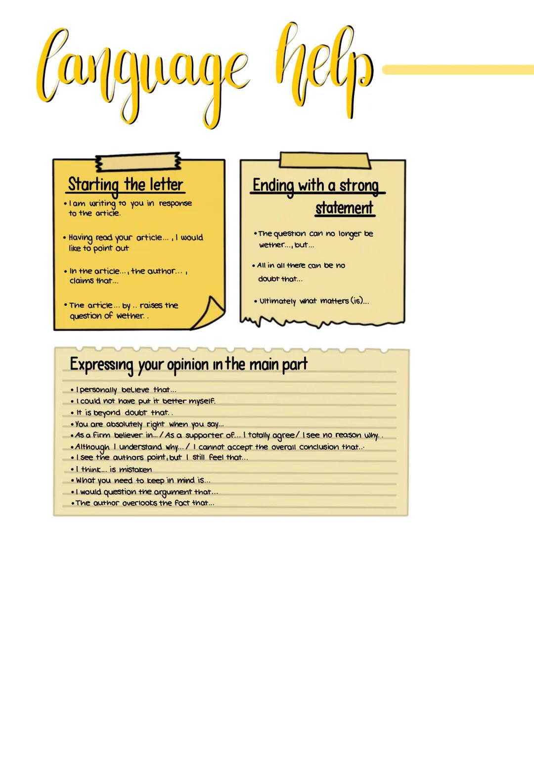 How to Write a letter
to the editor

introduction
→start with sir or madam
→leave out any introductory sentence or closing remarks, with whi