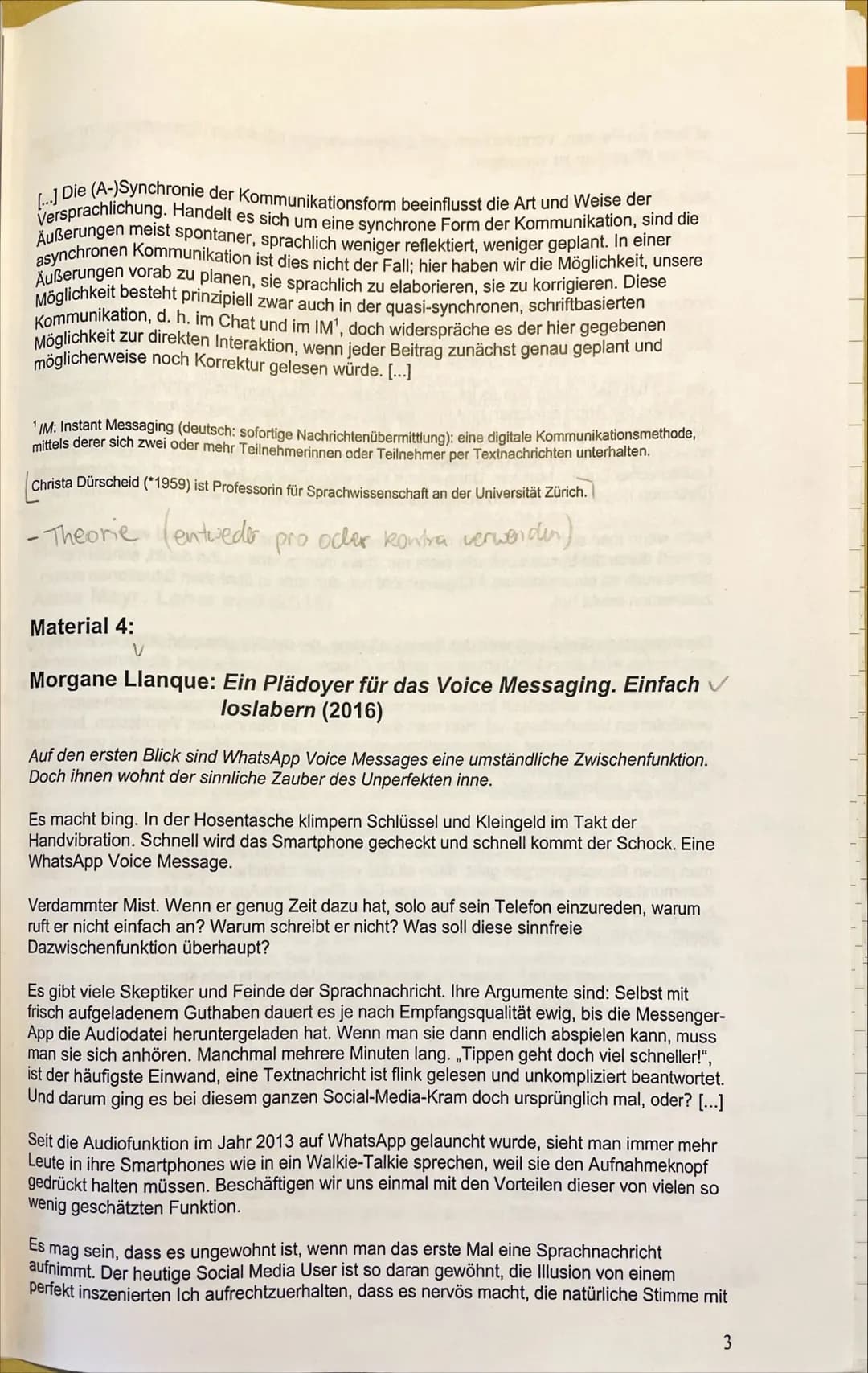 MATERIALGESTÜTZTES SCHREIBENT
Jeda
Form siehe ABS
Probe text
Aufgabe:
Anlass
Textsorte
An Ihrer Schule wird eine Projektwoche zum
Thema Komm