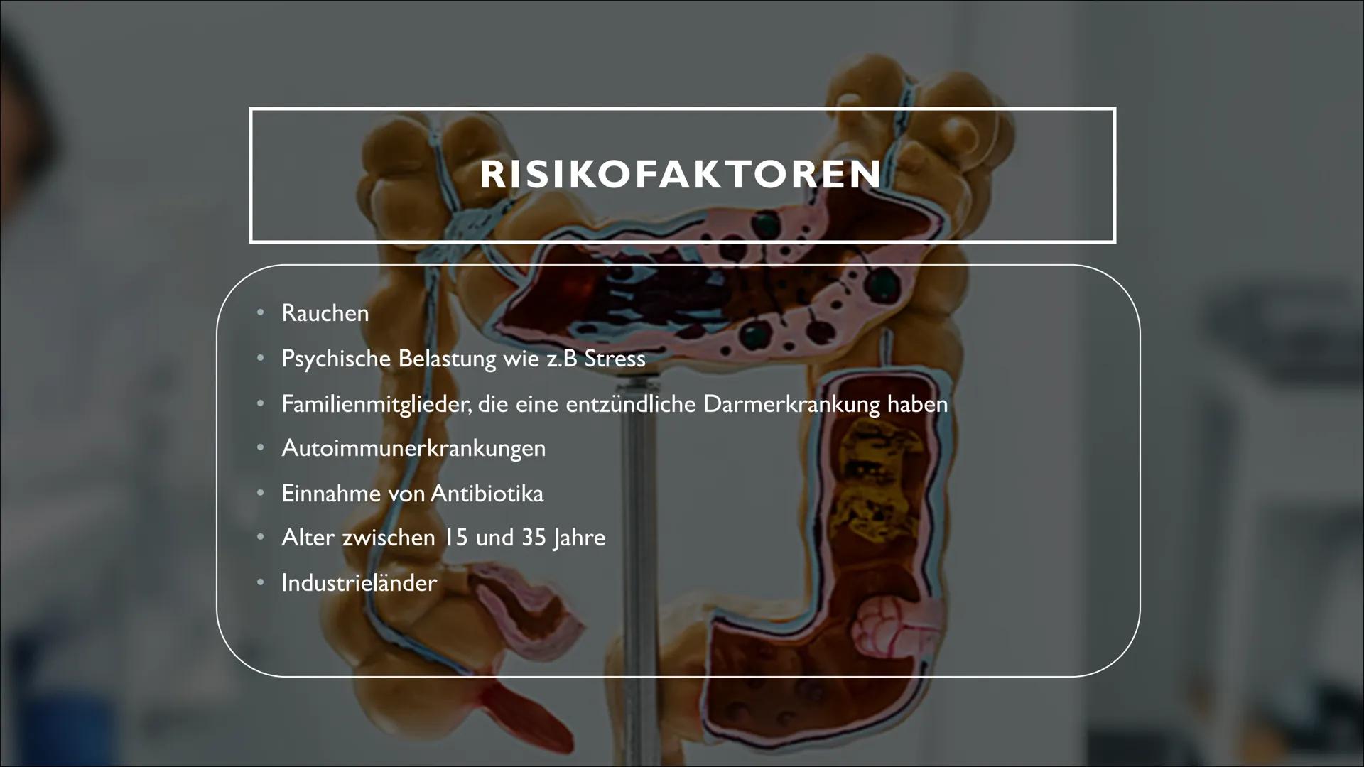 ENTZÜNDLICHE DARMERKRANKUNG
MORBUS CROHN -
em
pee INHALTSVERZEICHNIS
1) Definition
2) Beschreibung der Krankheit
3) Ursachen und Risikofakto