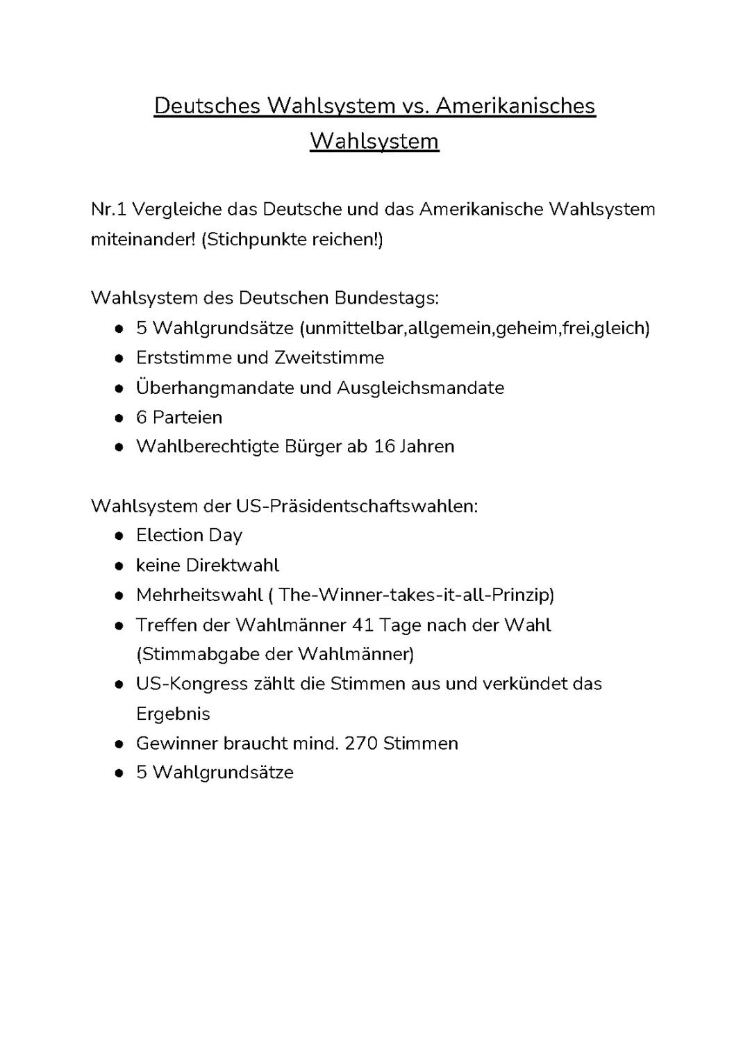 Wahlsystem USA einfach erklärt für Kinder - Vor- und Nachteile, Kritik und Wahlmänner im Vergleich zu Deutschland