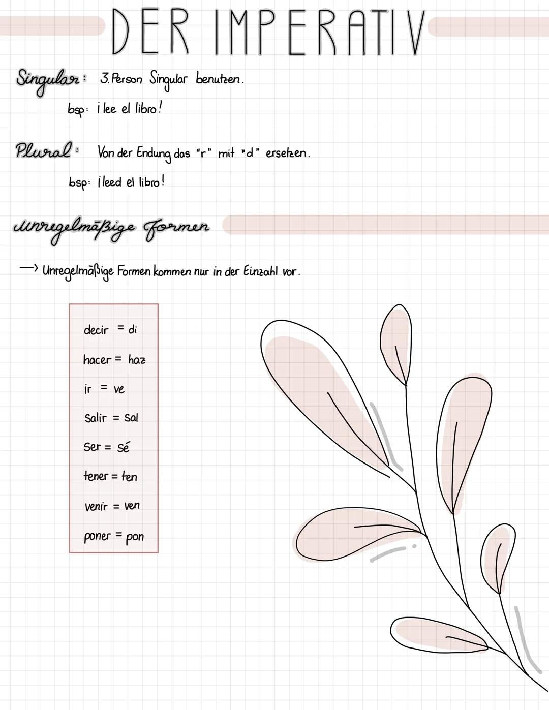 # DER IMPERATIV

Singular: 3. Person Singular benutzen.
bsp: i lee el libro!

Plural: Von der Endung das "r" mit "d" ersetzen.
bsp: İleed el