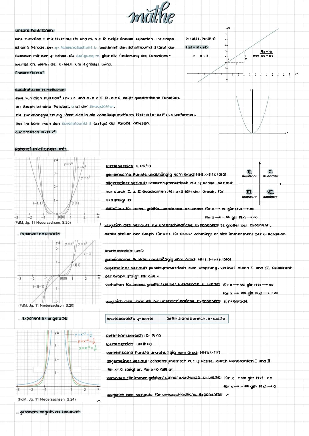 Funktionen - Mathe 