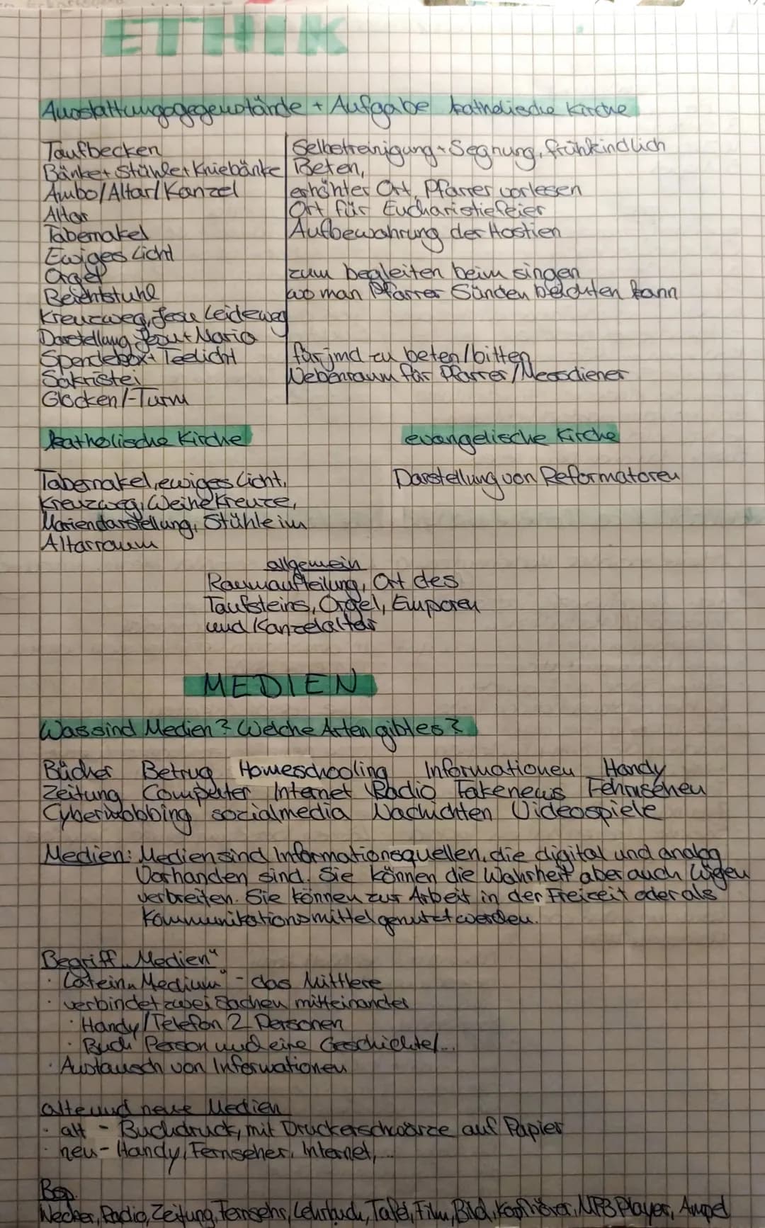 Ausstattungsgegenstände + Aufgabe katholische Kirche
Selbstreinigung & Segnung, fühkindlich
Taufbecken
Banket Stühlet Kniebänke Beten,
Ambo/