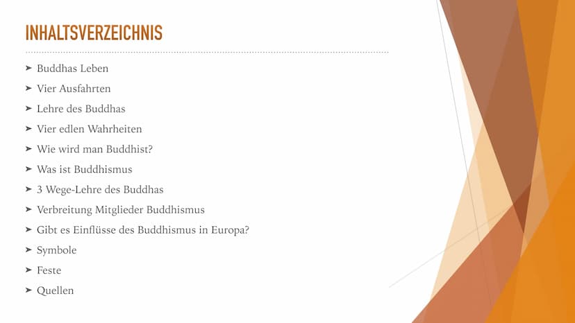 Buddhismus
Von: Liona Ache und Hanne Witschel INHALTSVERZEICHNIS
➤ Buddhas Leben
➤ Vier Ausfahrten
➤ Lehre des Buddhas
➤ Vier edlen Wahrheit
