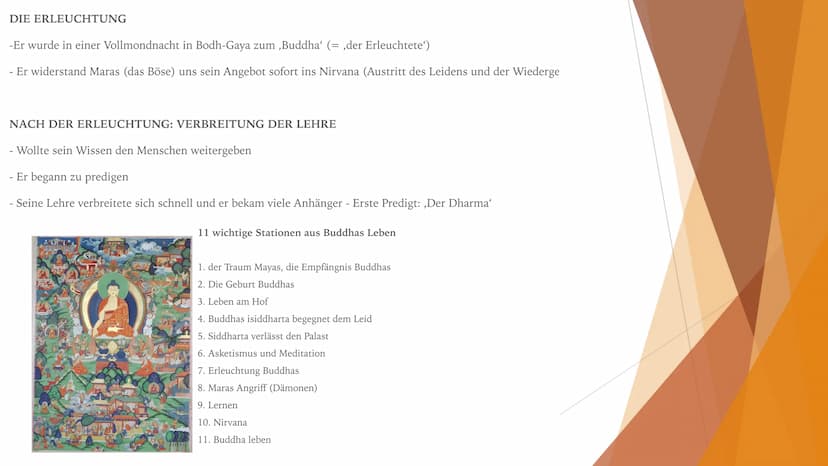 Buddhismus
Von: Liona Ache und Hanne Witschel INHALTSVERZEICHNIS
➤ Buddhas Leben
➤ Vier Ausfahrten
➤ Lehre des Buddhas
➤ Vier edlen Wahrheit