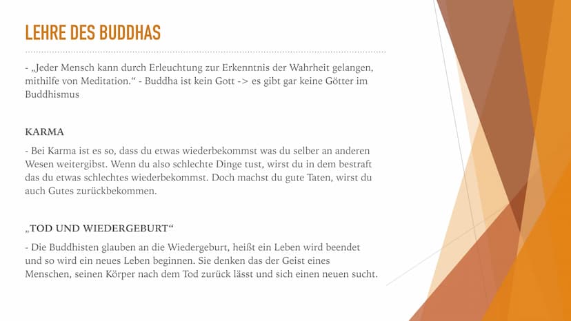 Buddhismus
Von: Liona Ache und Hanne Witschel INHALTSVERZEICHNIS
➤ Buddhas Leben
➤ Vier Ausfahrten
➤ Lehre des Buddhas
➤ Vier edlen Wahrheit