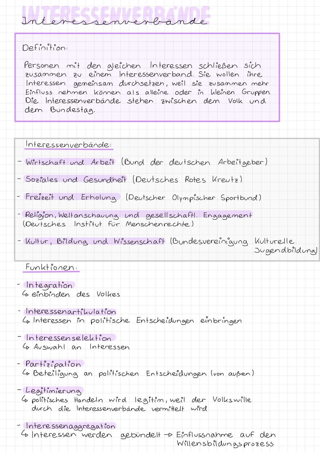 Einflussnahme der Interessenverbände
haben Kontakt mit Regierungsmitgliedern. + Mitarbeitern
der Ministerien.
4 versuchen.
ihrer Position
zu