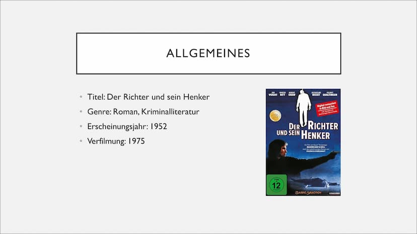 DER RICHTER UND SEIN HENKER
Von Sarah
LIVK ●
●
●
●
●
●
●
Autor
Allgemeines
Figuren
Handlung
Leseprobe
Kundenrezensionen
Meinung
Quellen
GLIE