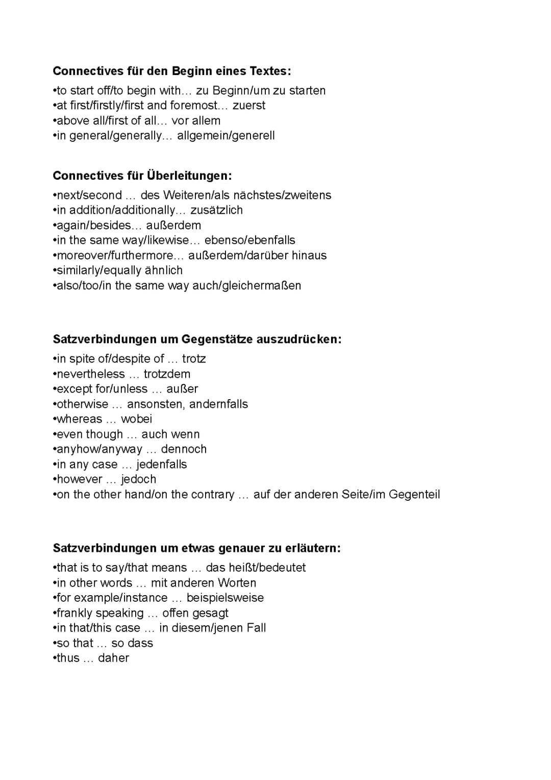 Linking Words