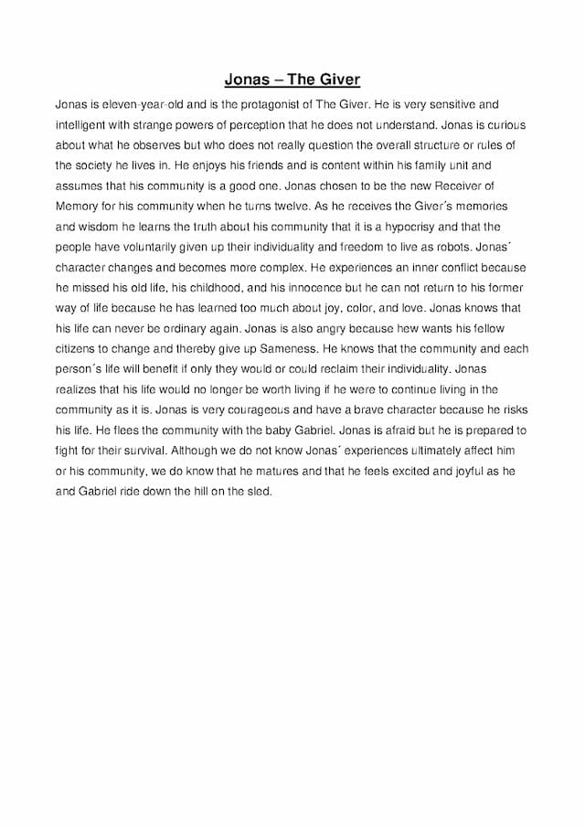 Know The Giver - Jonas Characterization thumbnail