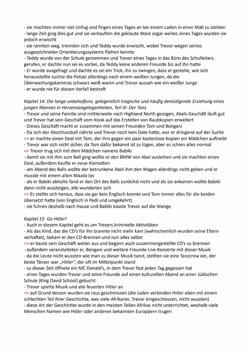 Themen:
Born a crime Zusammenfassung
1.: Stichwortartige Zusammenfassung des Buches ,,Born a crime"
2.: Beschreibung der Charaktere
3.: Hint