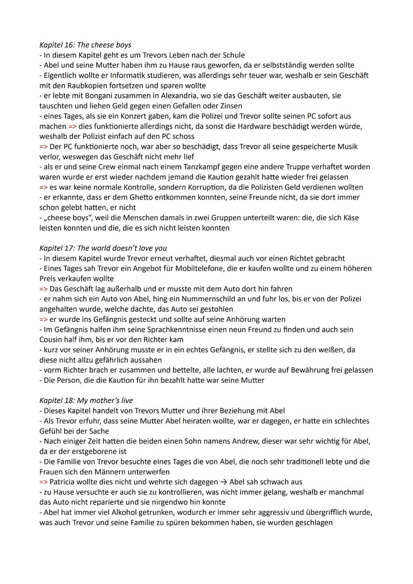Themen:
Born a crime Zusammenfassung
1.: Stichwortartige Zusammenfassung des Buches ,,Born a crime"
2.: Beschreibung der Charaktere
3.: Hint