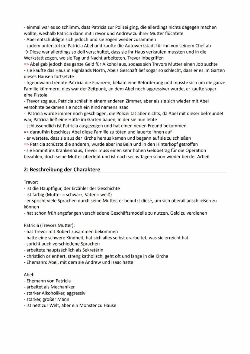 Themen:
Born a crime Zusammenfassung
1.: Stichwortartige Zusammenfassung des Buches ,,Born a crime"
2.: Beschreibung der Charaktere
3.: Hint