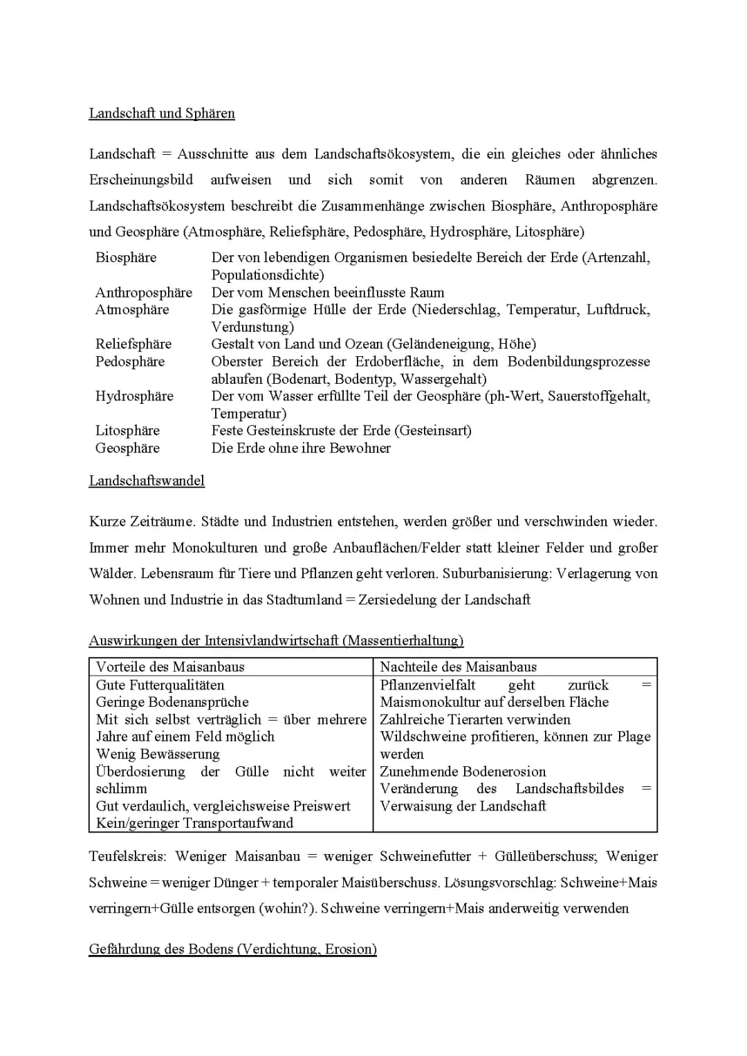 Landwirtschaft und Sphären, Landwirtschaft, Gefährdung des Bodens, Standortfaktoren & Entscheidungen, Transportkostenminimalkosten, Kondratjewzyklen, Modell des sektoralen Wandels