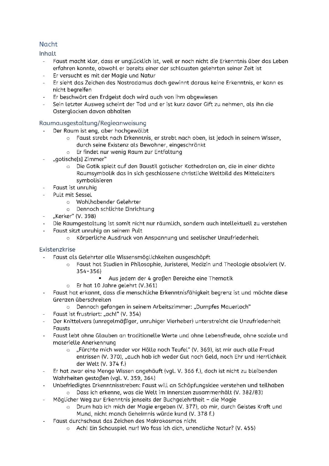 Faust Nacht Zusammenfassung - Goethes Szene erklärt für Schüler