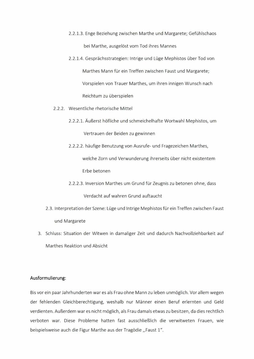 2. Übungsaufsatz aus dem Deutschen
am 07.02.2021
Gliederung:
1. Einleitung: Probleme von verwitweten Frauen in der damaligen Zeit
2. Erschli