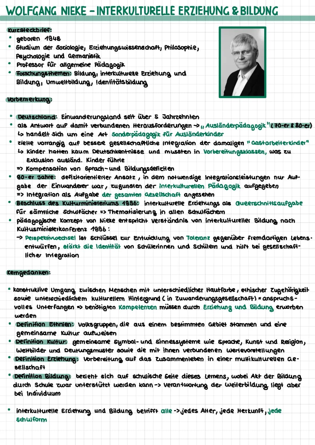 Interkulturelle Bildung nach Wolfgang Nieke