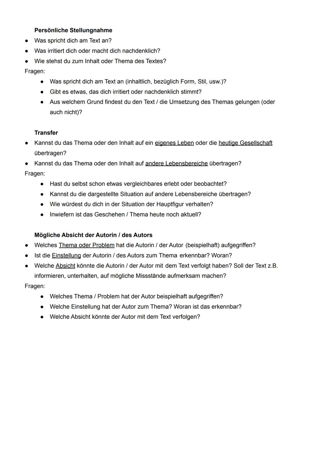●
1. Inhalt erfassen
●
Prosa Schritte
Vor dem Lesen:
Mache dir deine Leseabsicht bewusst: Du willst Inhalt und Thema des Textes erfassen und