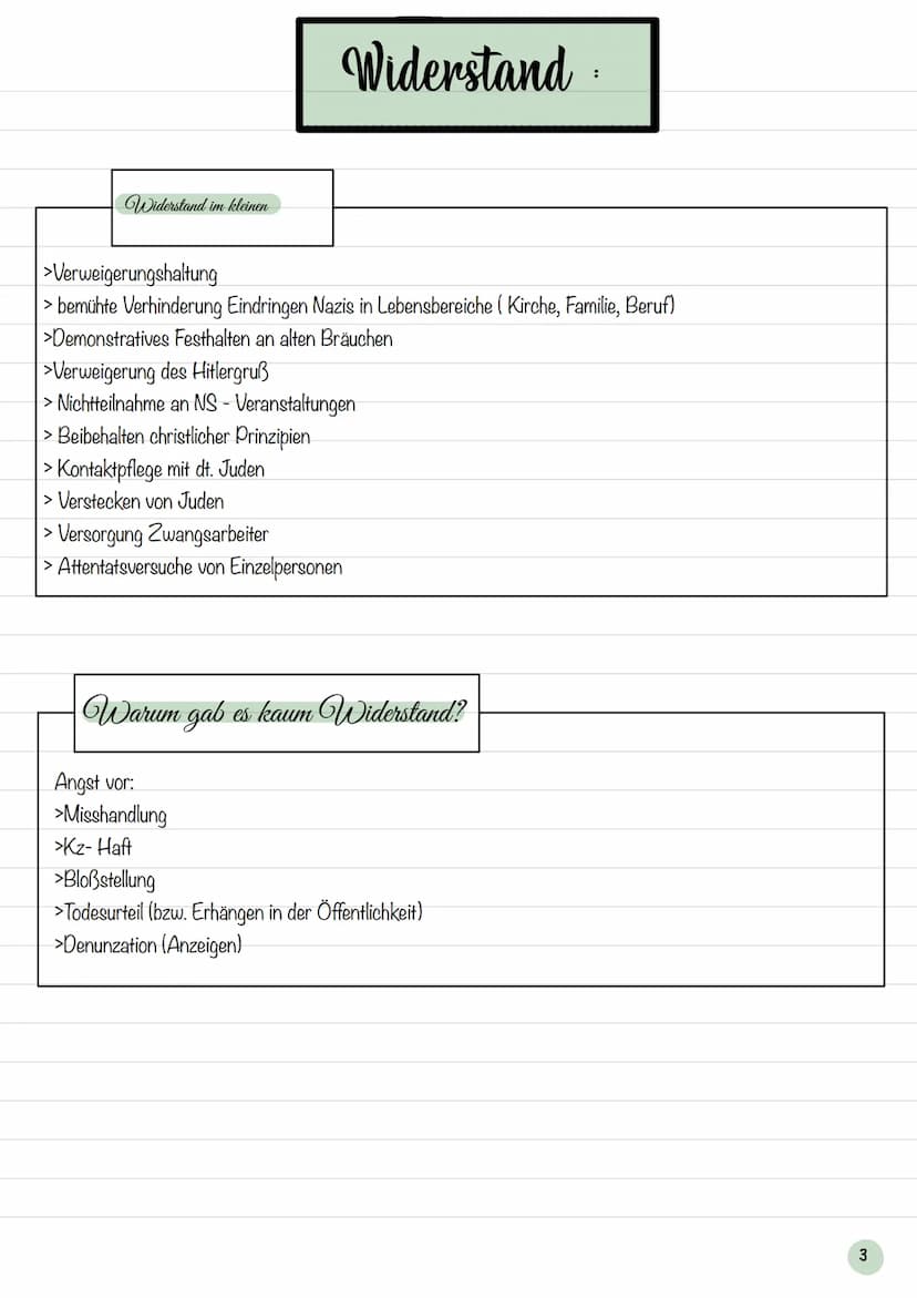 Definition:
Als Widerstand wird die Verweigerung des Gehorsams oder das aktive oppositionelle Handeln gegenüber der
Obrigkeit oder der Regie
