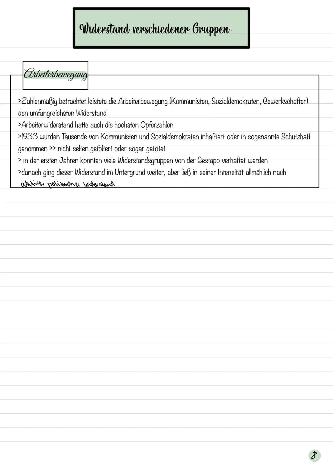 Definition:
Als Widerstand wird die Verweigerung des Gehorsams oder das aktive oppositionelle Handeln gegenüber der
Obrigkeit oder der Regie