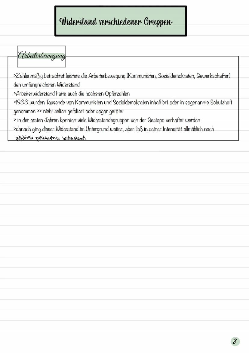 Definition:
Als Widerstand wird die Verweigerung des Gehorsams oder das aktive oppositionelle Handeln gegenüber der
Obrigkeit oder der Regie