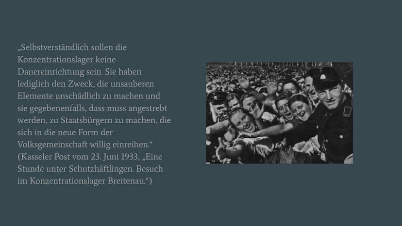Solche Artikel über die ersten Konzentrationslager waren übrigens keine Seltenheit.
Die Verfolgung der politischen Gegner und die Einrichtun