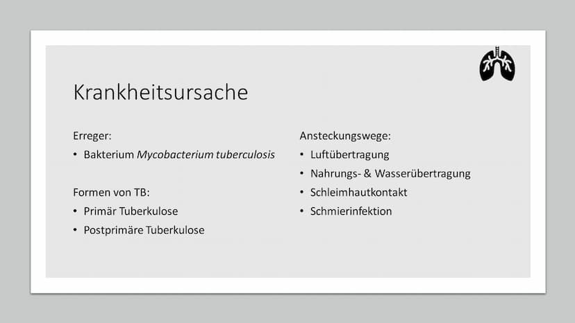 TUBERKULOSE
Eine weltweite Bedrohung Inhalt
●
●
• Symptome Bespiele
●
●
●
●
●
Allgemeine Informationen
Krankheitssymptome & Diagnose
●
Krank